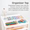IRIS USA 6 Drawer 12" x 12" Scrapbook Rolling Storage Cart with Organizer Top and 6 Clear Cases, Black/White